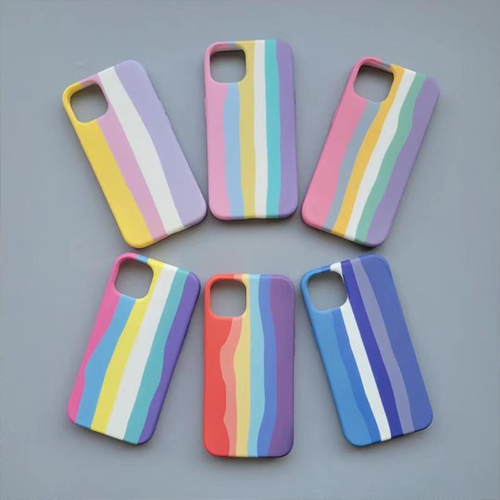 Casing Ponsel Pola Pelangi Silikon